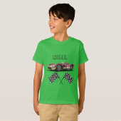 Lime Groene Sportieve Race Auto Gepersonaliseerd T-shirt (Voorkant volledig)