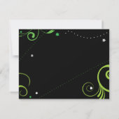 LIME GROENE SWIRLS EN STARS Bat Mitzvah Reply Card RSVP Kaartje (Achterkant)