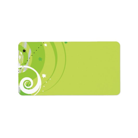 LIME GROENE SWIRLS & STARS Return Address Labels (Voorkant)