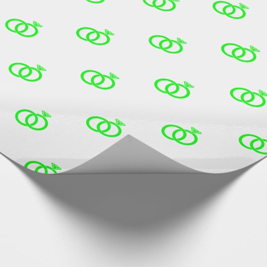  Lime Groene Trouwringen op Wit Cadeaupapier (Hoek)