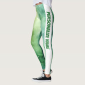 lime Groene Waterverf PERSONALISEREN Leggings (Links)