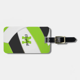 lime groene zwarte teamgiften volleyball bagagelabel