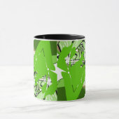 Lime Jungle Lines — Groene Abstracte Wrap Mok (Midden)