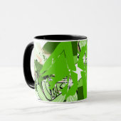Lime Jungle Lines — Groene Abstracte Wrap Mok (Voorkant links)