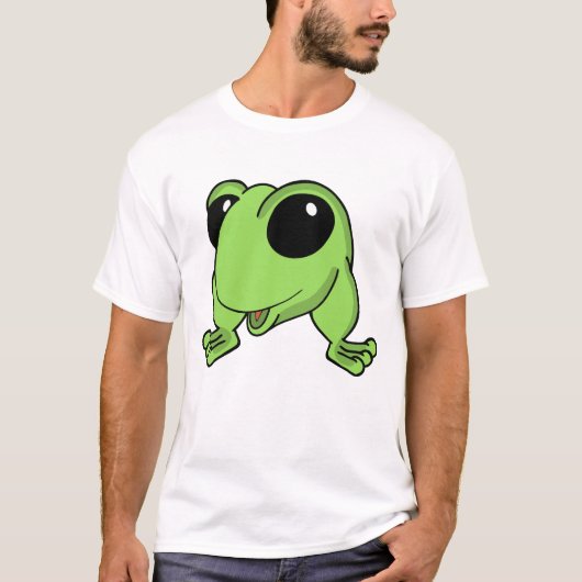 Lime Kikker Cartoon Vrolijkheid T-shirt (Voorkant)