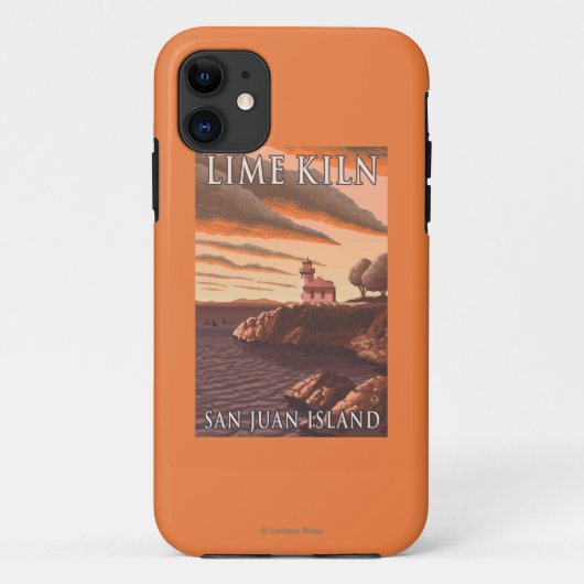 Lime Kiln Lighthouse Oude Reisposter Case-Mate iPhone Case (Achterkant)