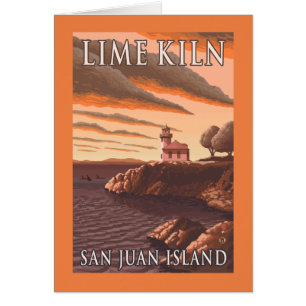 Lime Kiln Lighthouse Vintage Travel Poster