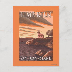 Lime Kiln Lighthouse Vintage Travel Poster Briefkaart