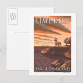 Lime Kiln Lighthouse Vintage Travel Poster Briefkaart (Voorkant / Achterkant)