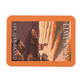 Lime Kiln Lighthouse Vintage Travel Poster Magneet (Horizontaal)