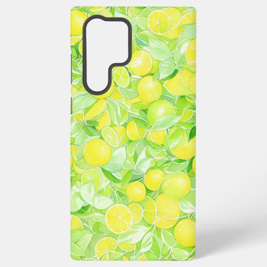 Lime & Lemon Botanical Phone Case Samsung Galaxy Hoesje (Achterkant)