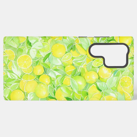 Lime & Lemon Botanical Phone Case Samsung Galaxy Hoesje (Achterkant horizontaal)