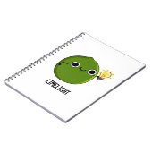 Lime-light Grappige Vrucht Lime Woordspeling  Notitieboek (Linkerzijde)