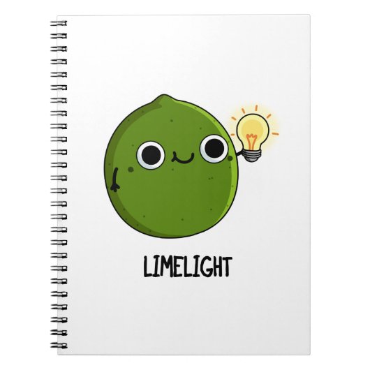 Lime-light Grappige Vrucht Lime Woordspeling  Notitieboek (Voorkant)