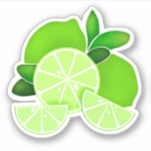 Lime | limoen plakken | patroon van zonnige citrus sticker (Voorkant)