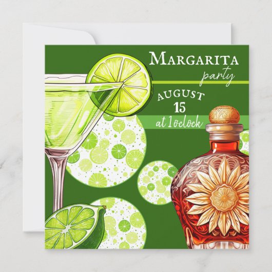 Lime | Margarita Happy Hour | Partij Kaart (Voorkant)