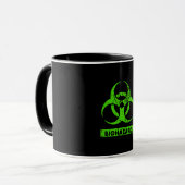 Lime Neon Groen Bio-Gevaarlijke Chemicaliën Grafis Mok (Voorkant links)