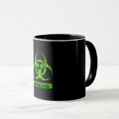 Lime Neon Groen Bio-Gevaarlijke Chemicaliën Grafis Mok (Voorkant rechts)