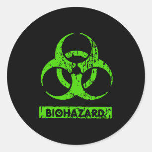 Lime Neon Groen Bio-gevaarlijke Chemicaliën Grafis Ronde Sticker