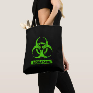 Lime Neon Groen Bio-gevaarlijke chemicaliën Grafis Tote Bag