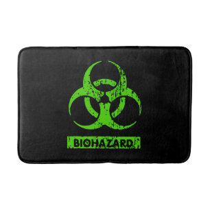 Lime Neon Groen Bio-Hazard Chemicaliën Grafisch Badmat