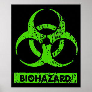 Lime Neon Groen Bio-Hazard Chemicaliën Grafisch Poster