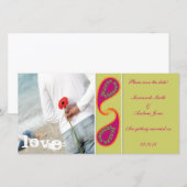 Lime & Raspberry Paisley Save the Date Uw Foto (Voorkant / Achterkant)