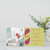 Lime & Raspberry Paisley Save the Date Uw Foto (Staand voorkant)