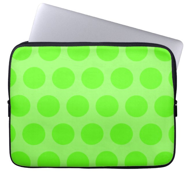 Lime Stippen Laptop Sleeve (Voorkant)