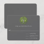 Lime Swirl Boom Wortels van Liefde Trouwkaart RSVP Kaartje (Voorkant / Achterkant)