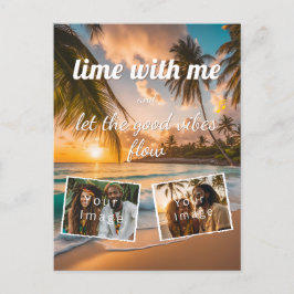 lime with me, let the good vibes flow, dein Foto Briefkaart