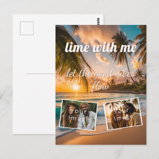 lime with me, let the good vibes flow, dein Foto  Briefkaart (Voorkant / Achterkant)