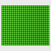Lime Zwarte Buffalo Plaid Tartan Cadeaupapier (Vlak)