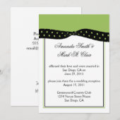 Lime Zwarte Polka Stippen Na Bruiloftsreceptie Uit Kaart (Voorkant / Achterkant)