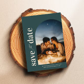 Limed Spruce Modern Arch Photo Save the Date Kaart