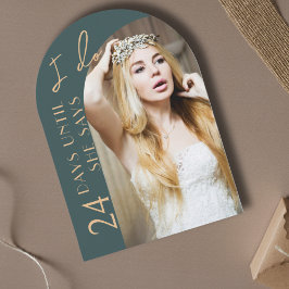 Limed Spruce Modern Arch Photo Vrijgezellenfeest Kaart