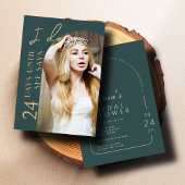 Limed Spruce Modern Arch Photo Vrijgezellenfeest Kaart