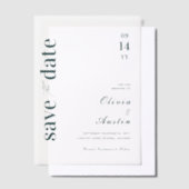 Limed Spruce Modern Minimal Wedding Save the Date Vellum Uitnodigingen (Offset)