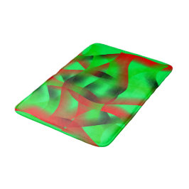 Limegroen en heldere rode golving, met schaduw? badmat