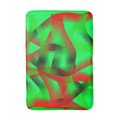 Limegroen en heldere rode golving, met schaduw? badmat (Voorkant Verticaal)
