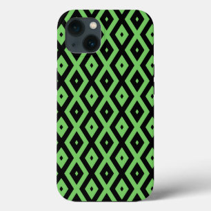 Limegroen en zwart diamant patroon Case-Mate iPh iPhone Case