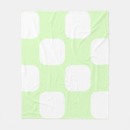 Limegroen pastel & wit Squircle-patroonontwerp Fleece Deken