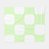 Limegroen pastel & wit Squircle-patroonontwerp Fleece Deken (Voorkant (Horizontaal))