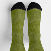 Limegroene Alligator Textuurprint Sokken (Top)