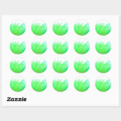 Limegroene aquarel kunst Dank je Ronde Sticker (Vel)