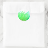 Limegroene aquarel kunst Dank je Ronde Sticker (Tas)