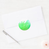 Limegroene aquarel kunst Dank je Ronde Sticker (Envelop)