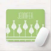 Limegroene Art Deco Bloemige Muismat (Met muis)