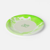 Limegroene Bloemendruk Papier Bord (Gekanteld)