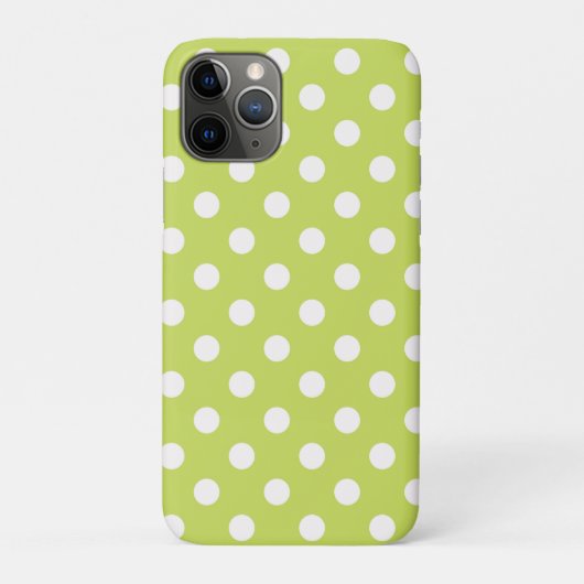 Limegroene Chartreuse & Witte Stippen Stip Case-Mate iPhone Case (Achterkant)